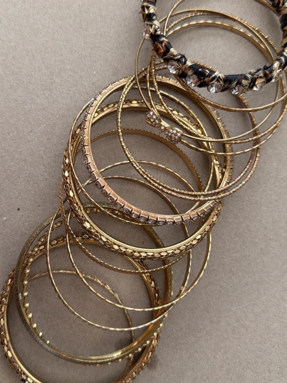 Gold-Tone Multi Bangle Bracelet Set for Women